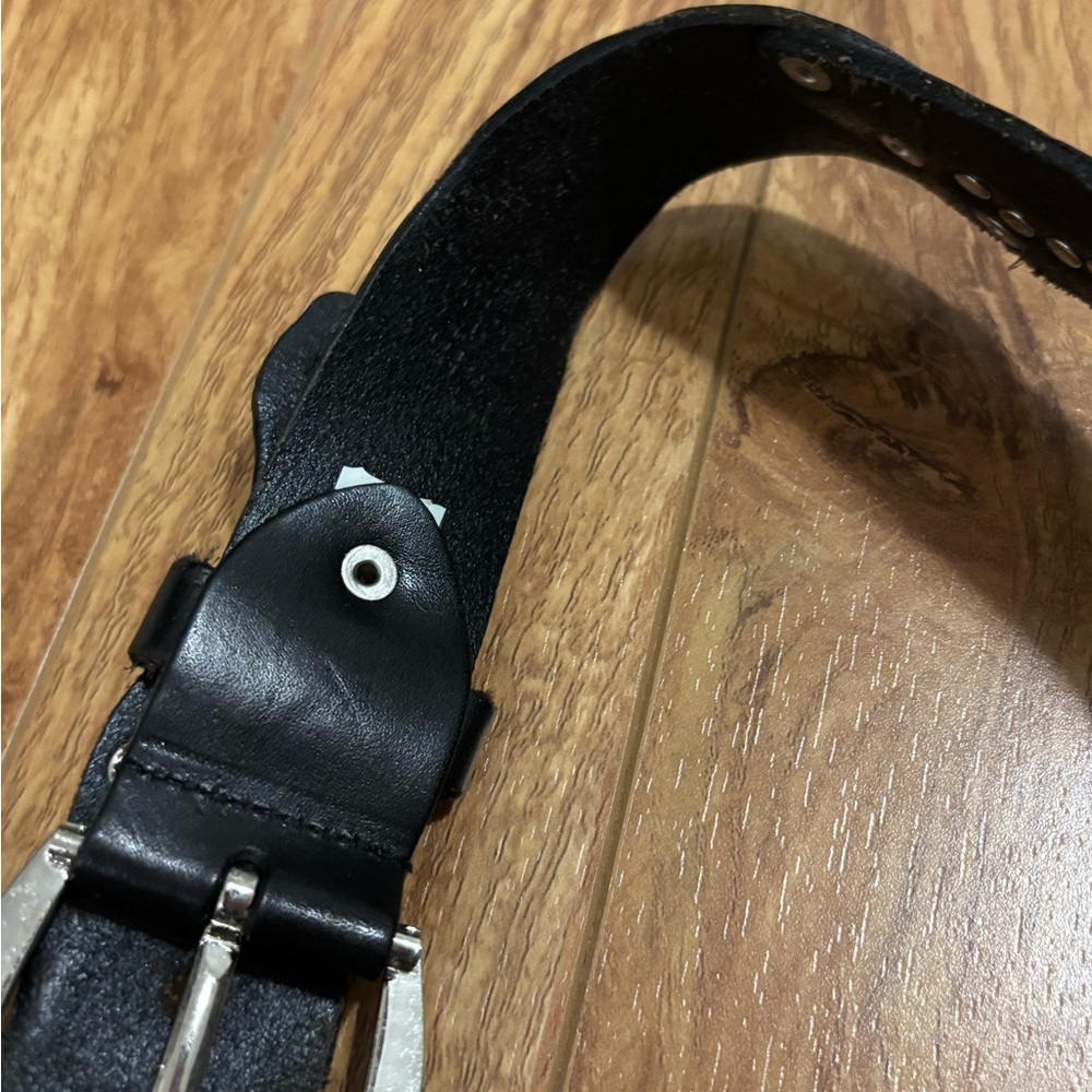 Chic Black Belt with Rhinestone Buckle - Picture 5 of 5